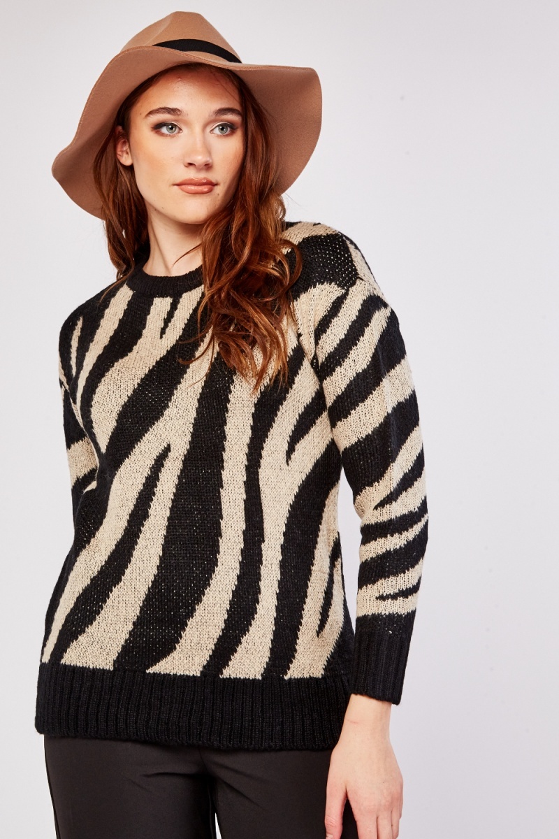 zebra knit jumper