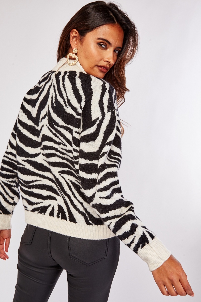 zebra knit jumper