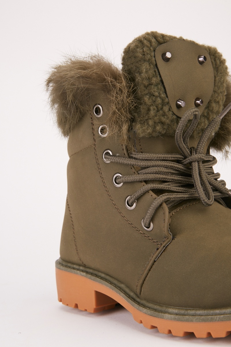 studded fur boots