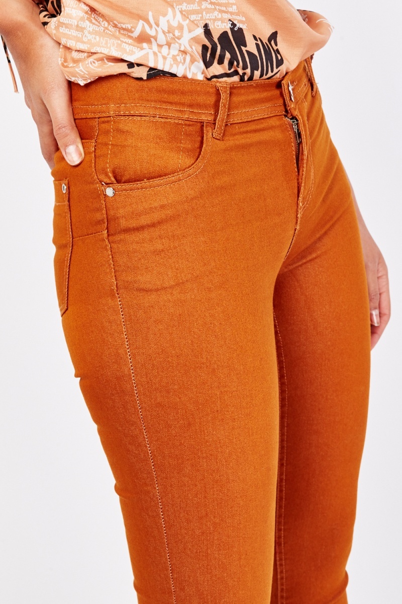Women's High Stretch Skinny Jeans Leather Pants Camel - Walmart.com