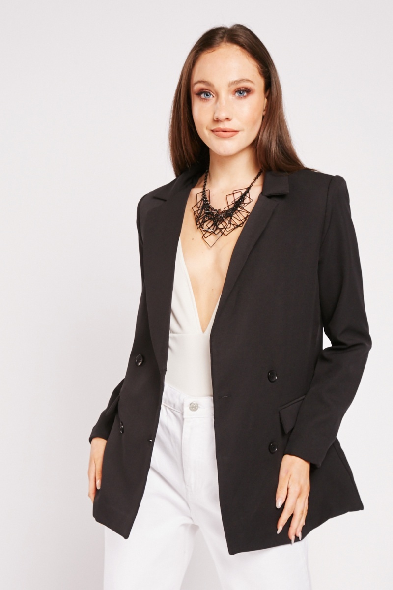 black double breasted boyfriend blazer