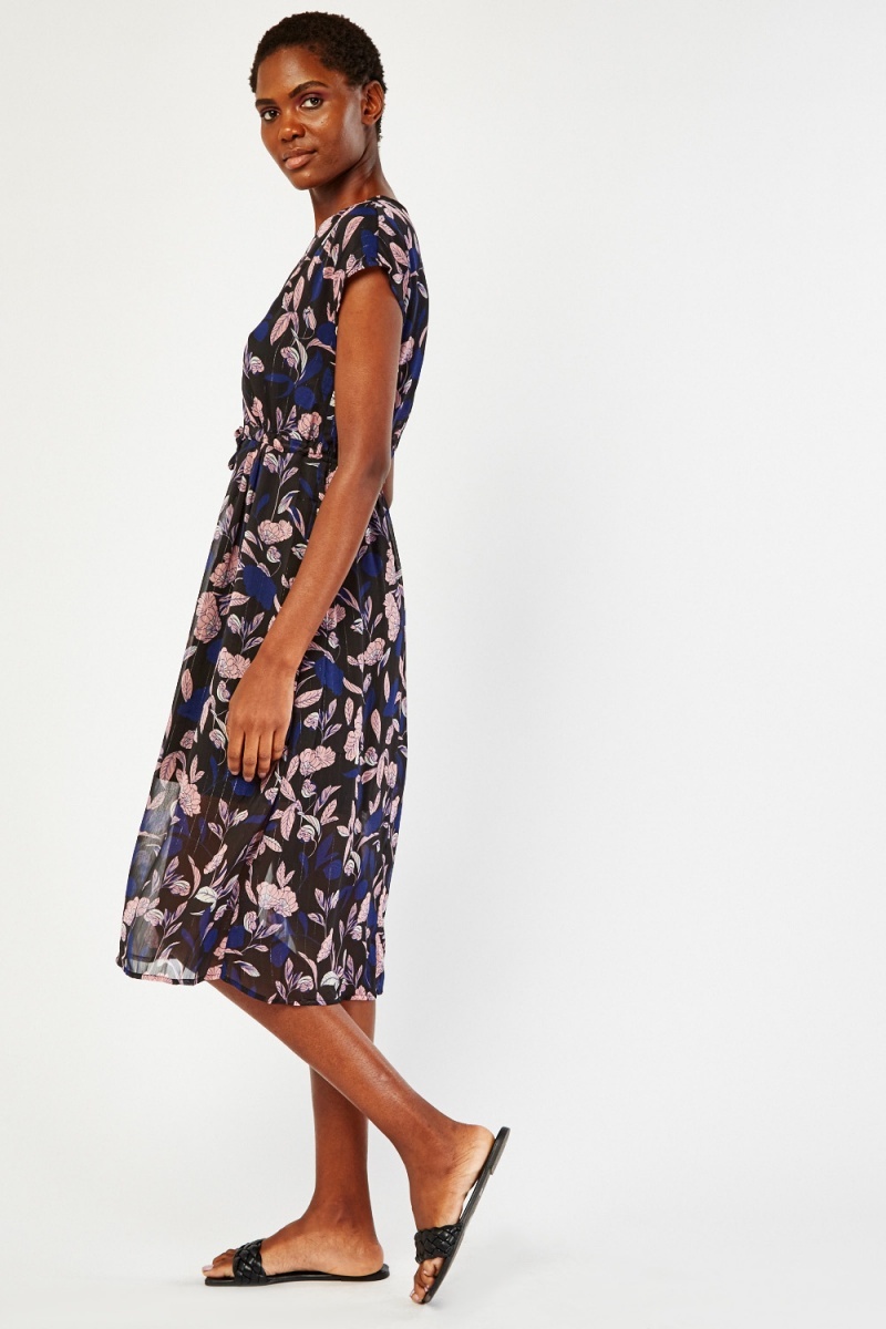 Gap floral print midi wrap deals dress