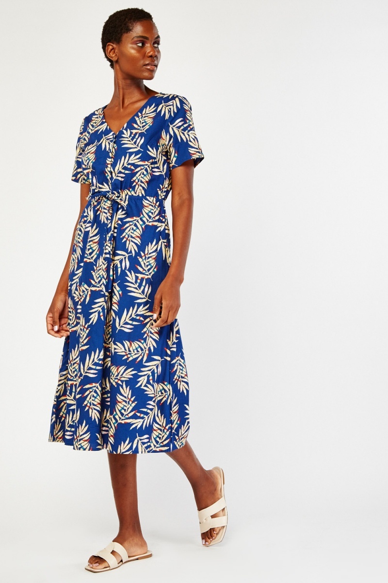 leaf midi dress