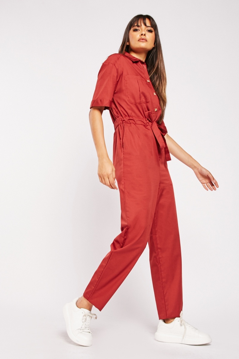 Red Utility Jumpsuit – Pecan Creek Outfitters