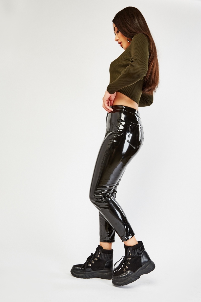 ASOS DESIGN vinyl skinny trouser in black | ASOS