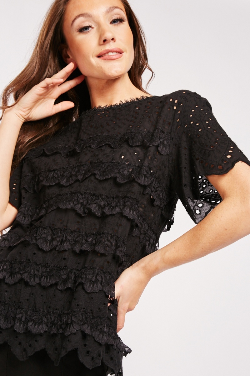 black crochet lace trim