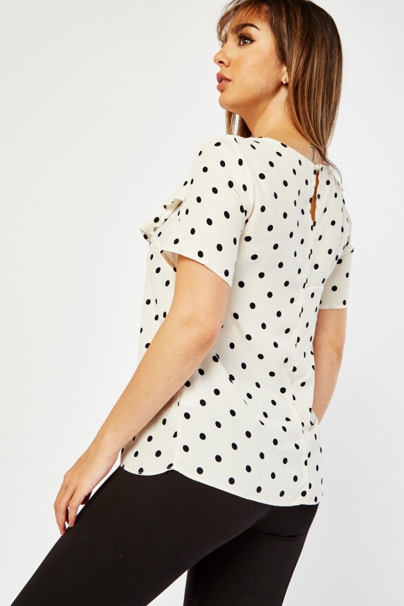 Polka dot cheap short sleeve blouse