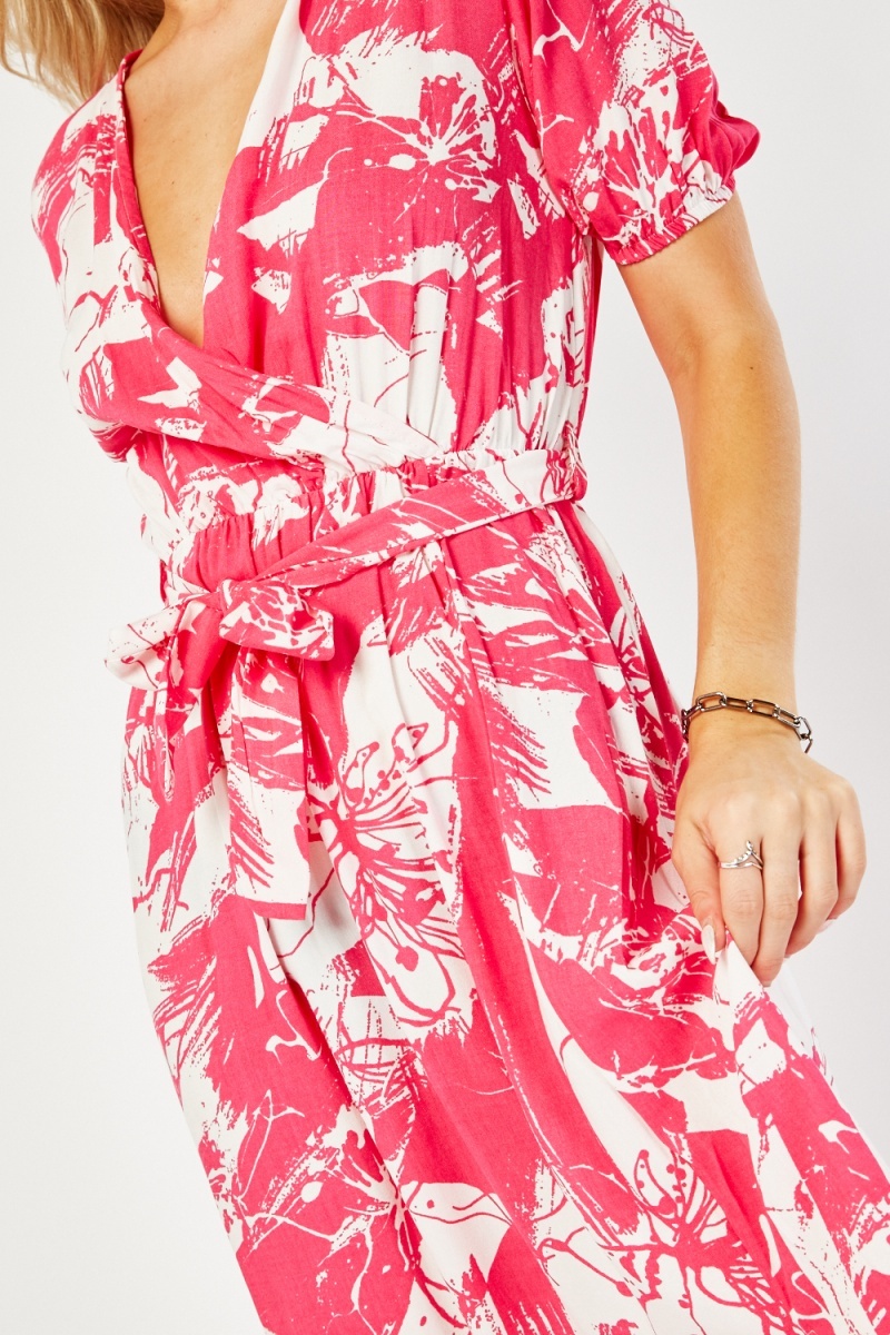 Plunge wrap cheap midi dress