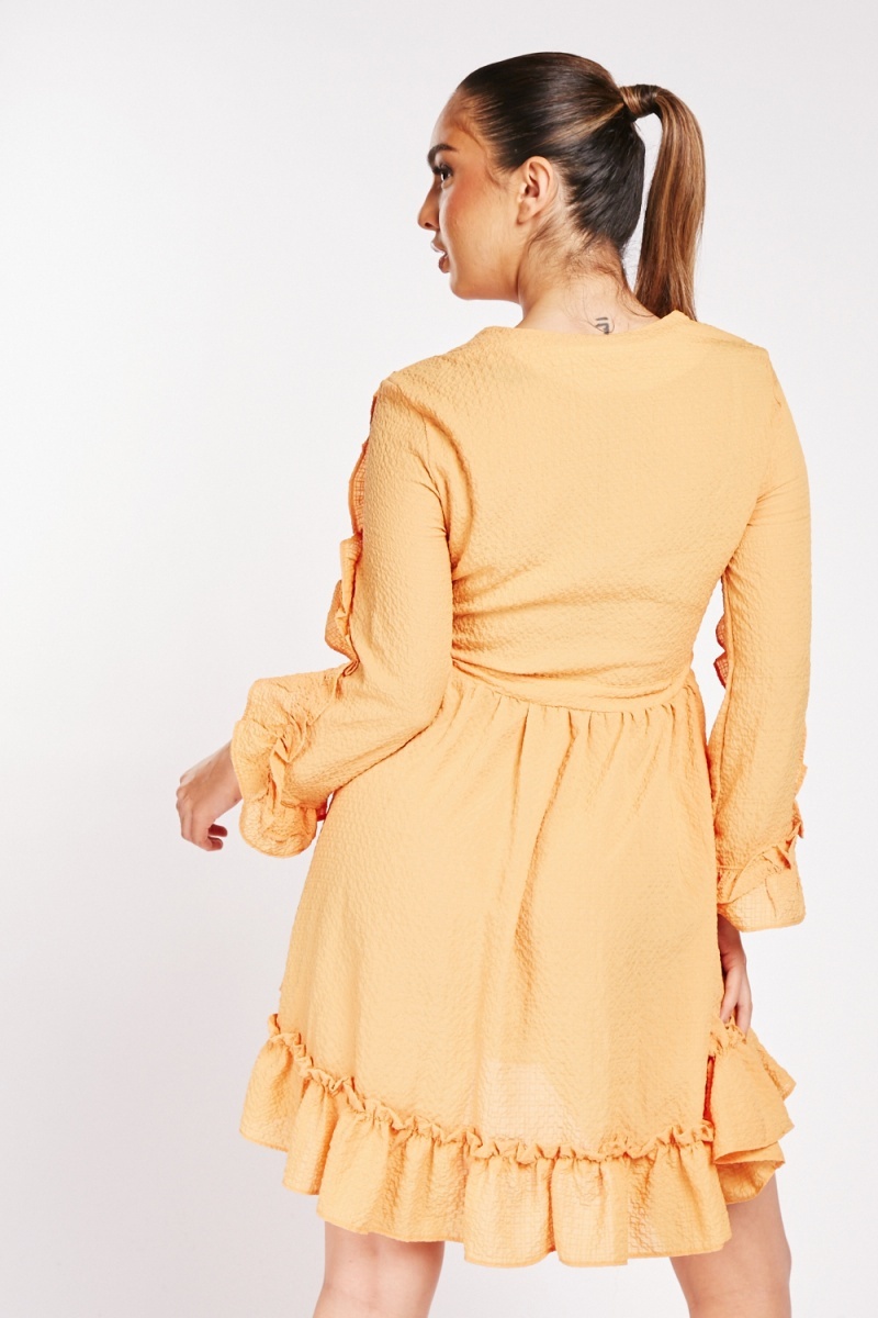 Ruffle trim mini clearance dress