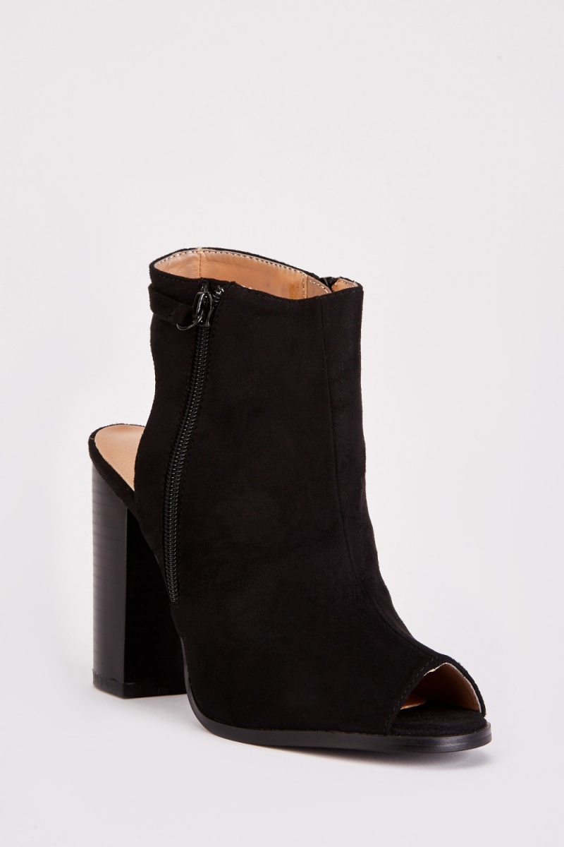 Women's Black Booties - Cutout Ankle Booties - Black Ankle Boots - Lulus