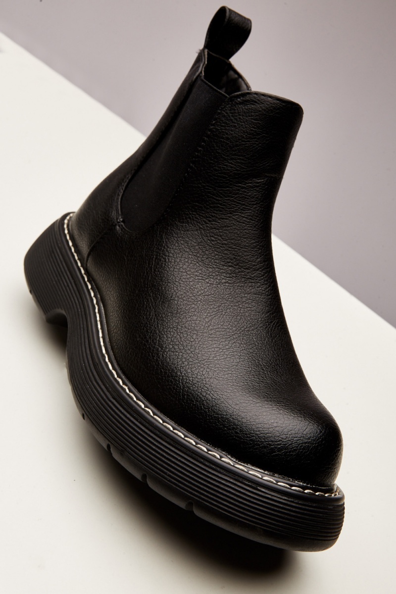 Elasticated Chunky Outsole Ankle Boots