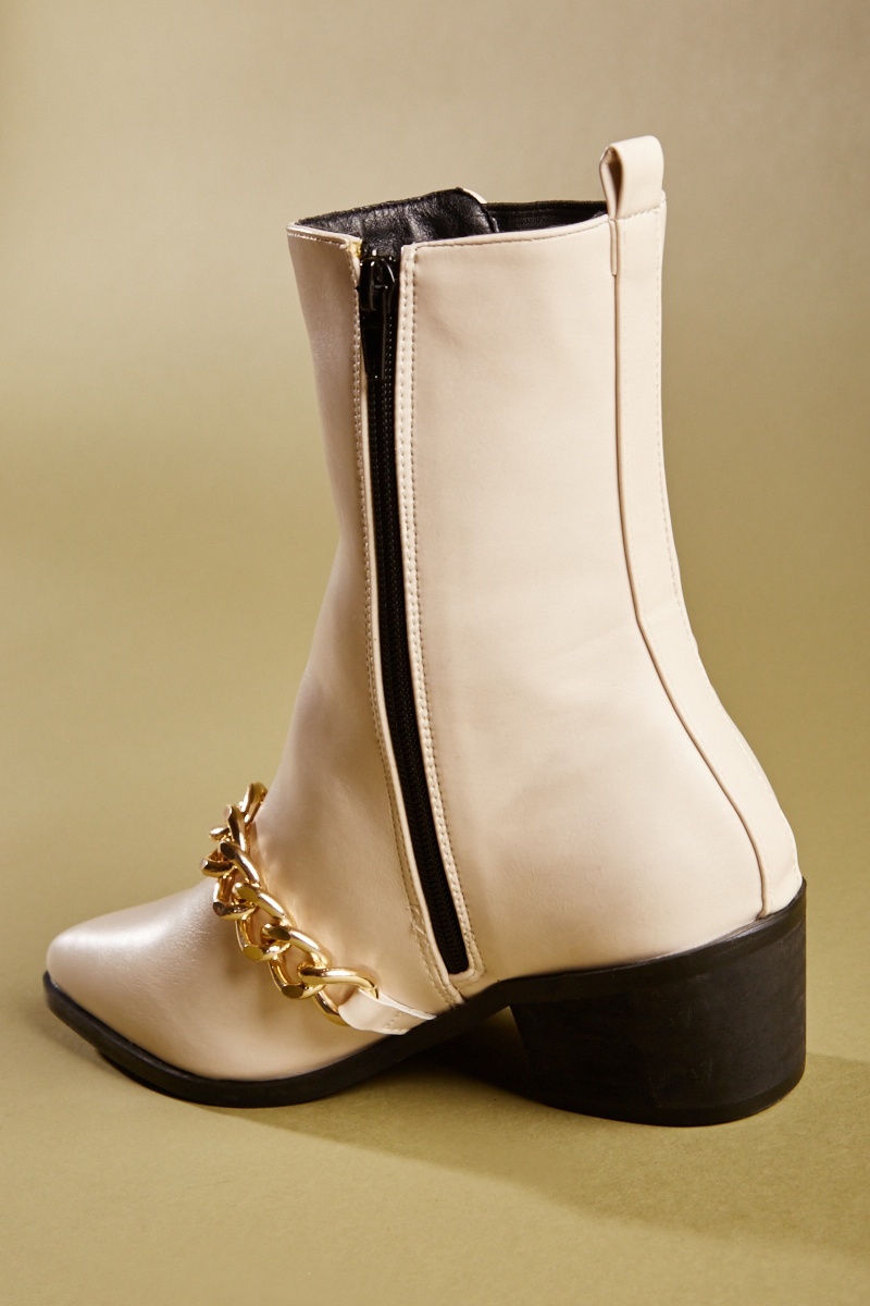 chain detail ankle boots