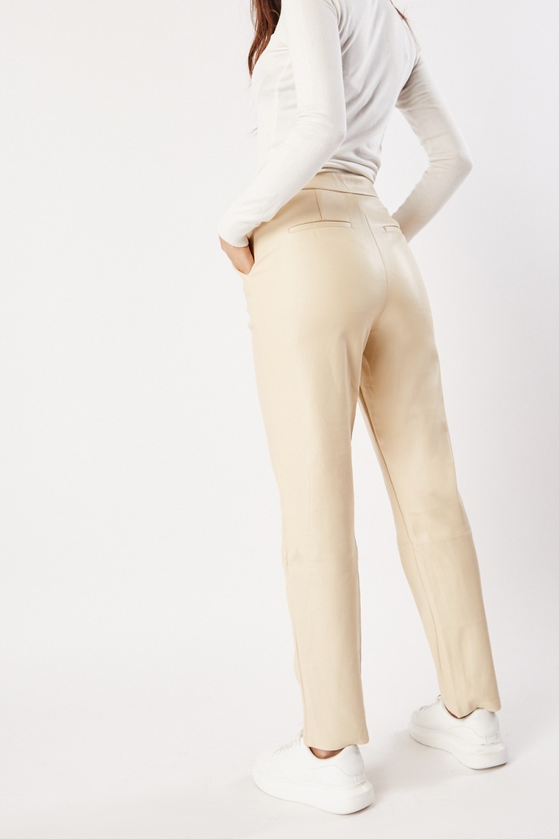 High-Waisted Straight-Leg Faux Leather Pant - Addition Elle | Penningtons