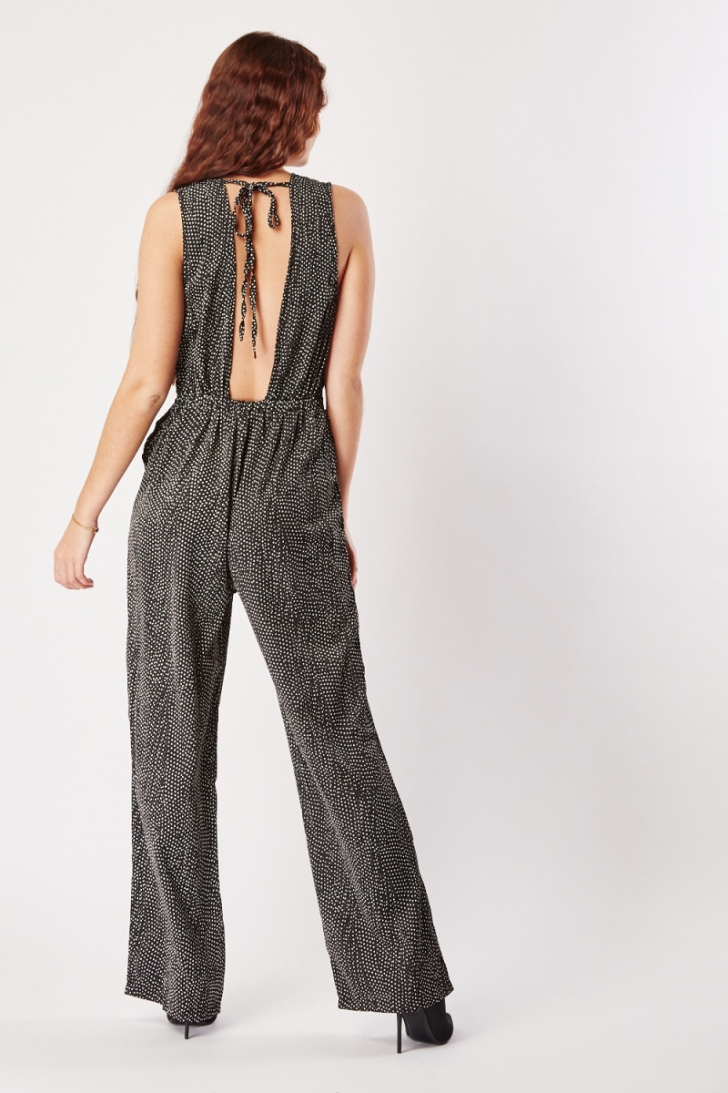 Polka dot best sale wrap jumpsuit