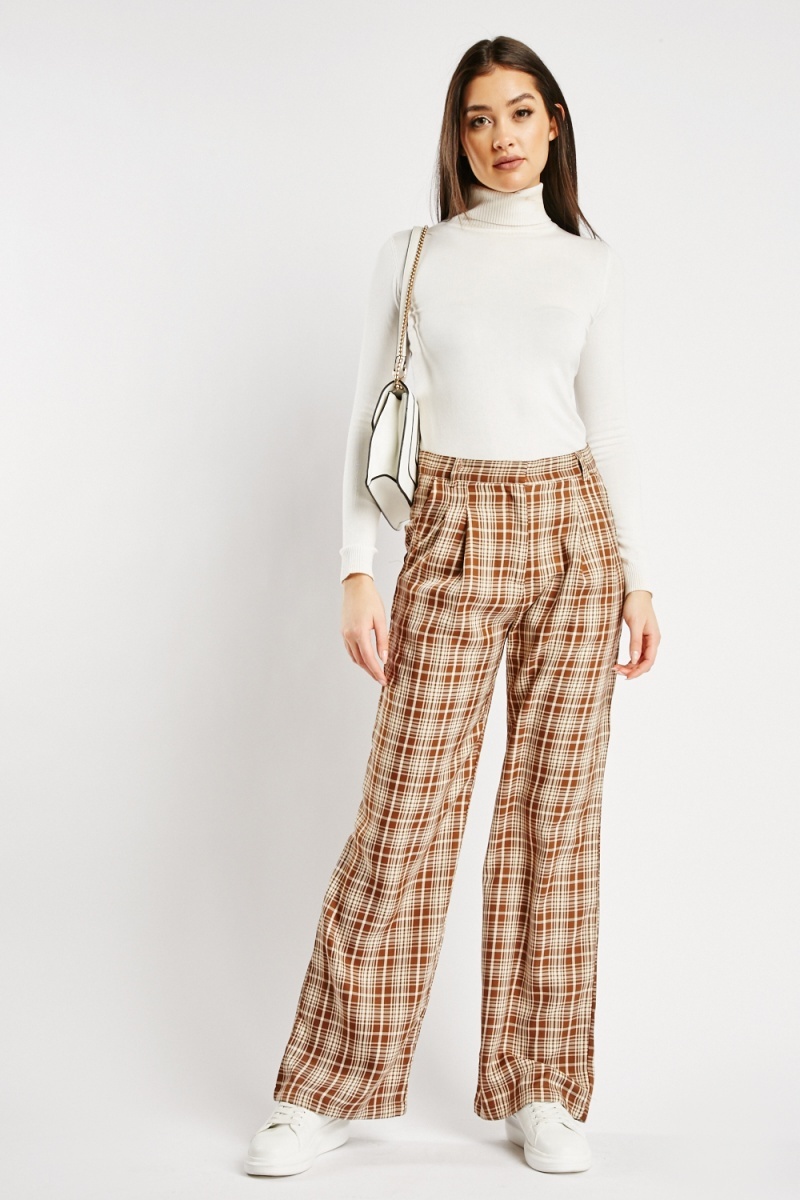 High Waisted Straight Trouser (Camel Houndstooth) – Holland Cooper ®