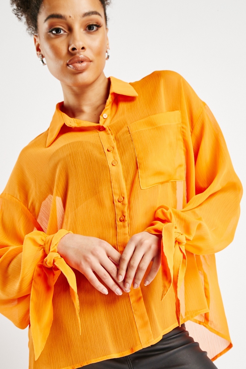 Orange 2024 sheer top