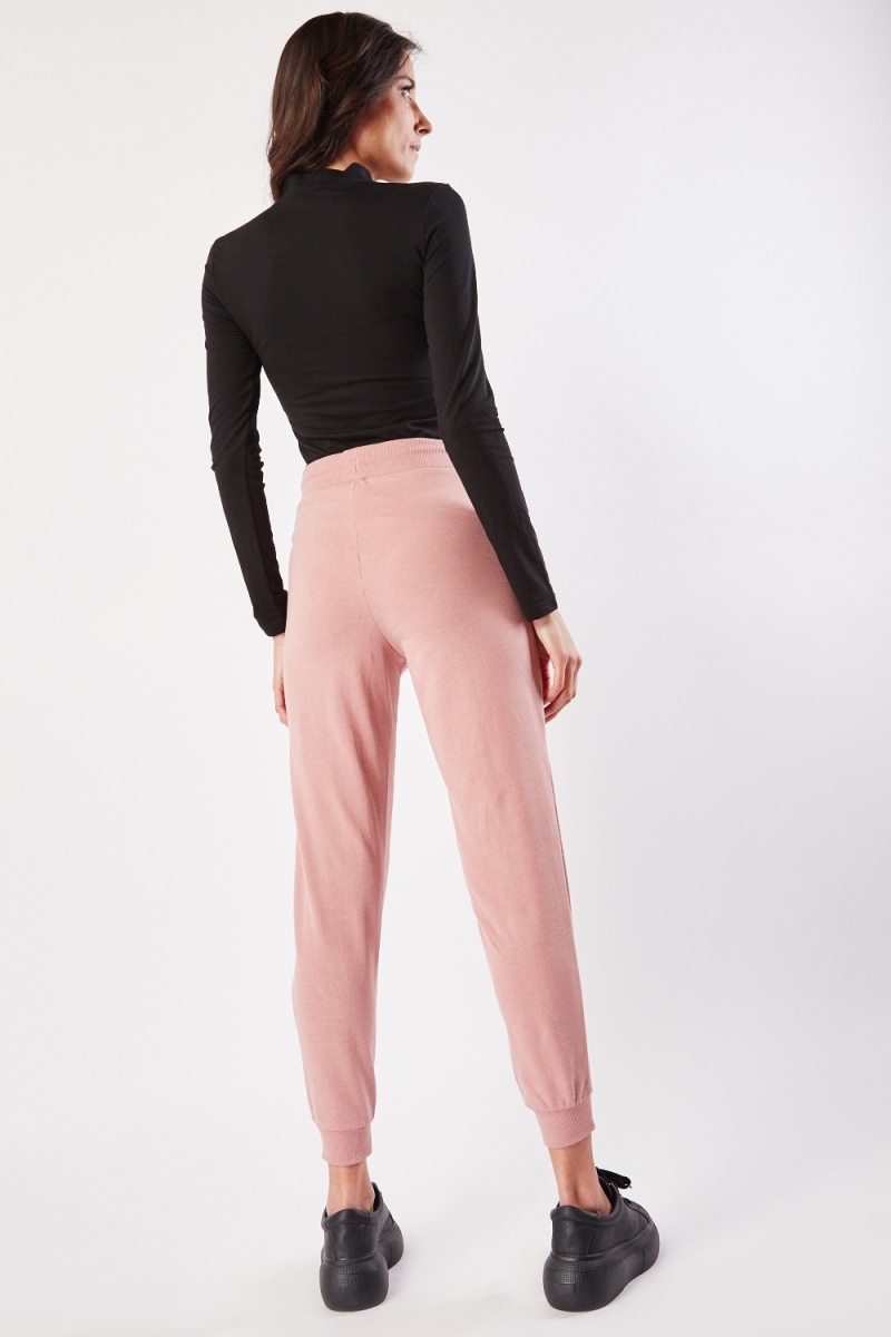 Ankle Cuffed Plain Joggers - Dusty Pink or Green - Just $7