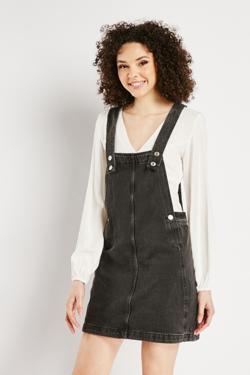 charcoal pinafore dress