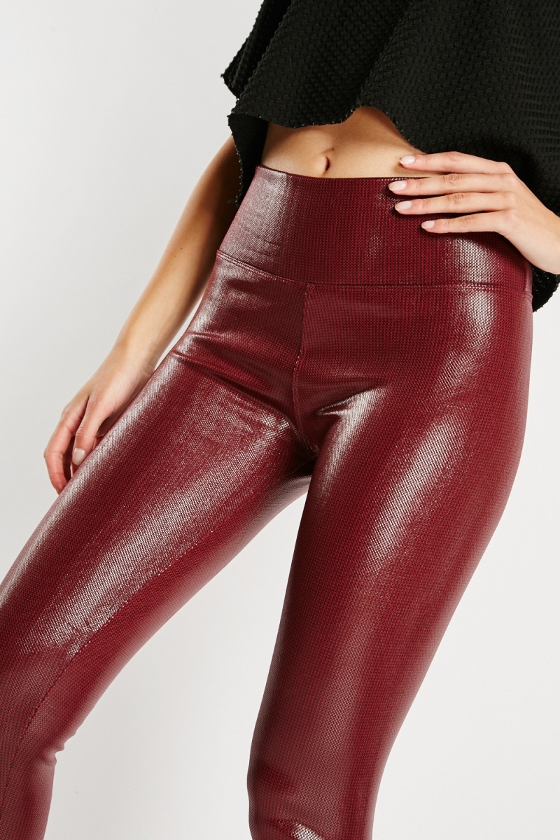 New Womens Wet Look Leather-Look High Waist Leggings Sexy Plus Size  Jeggings