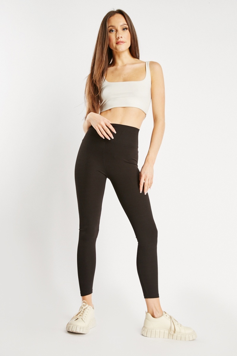 Ribbed High Waist Leggings - 20 Colours - Just $7