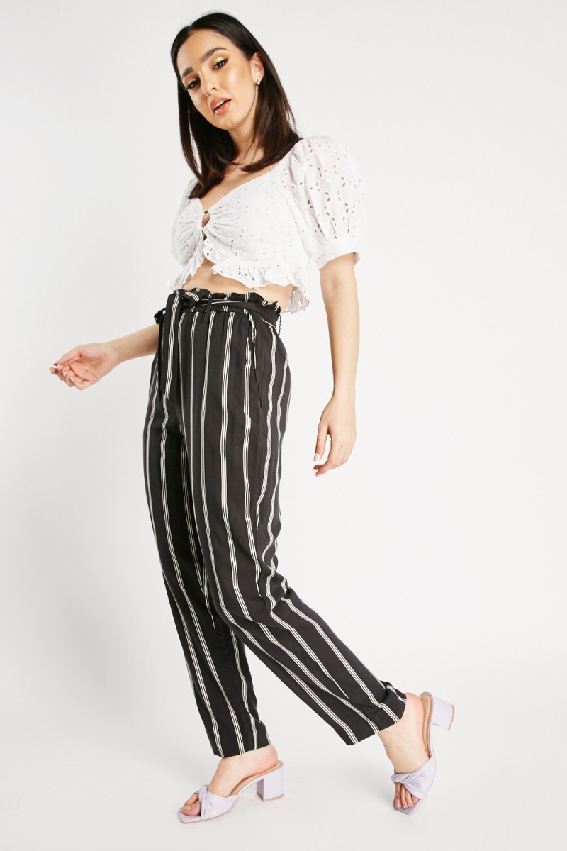 Womens Cropped Pants  Gingham Black White  S  F Online Store