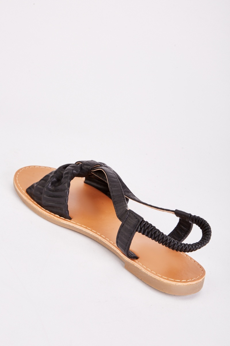 Black flat hot sale slingback sandals