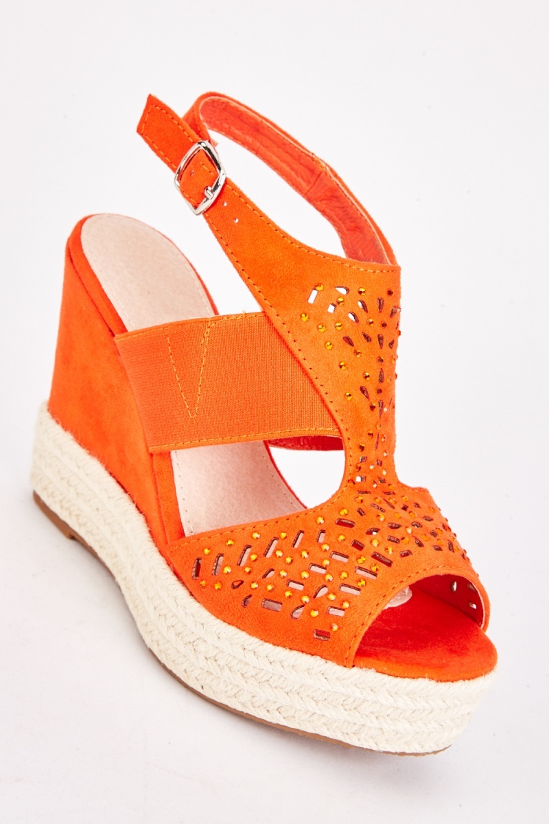 Buy Women's Le Confort Embellished Slip-On Sandals with Wedge Heels and Cut- Out Detail Online | Centrepoint Oman