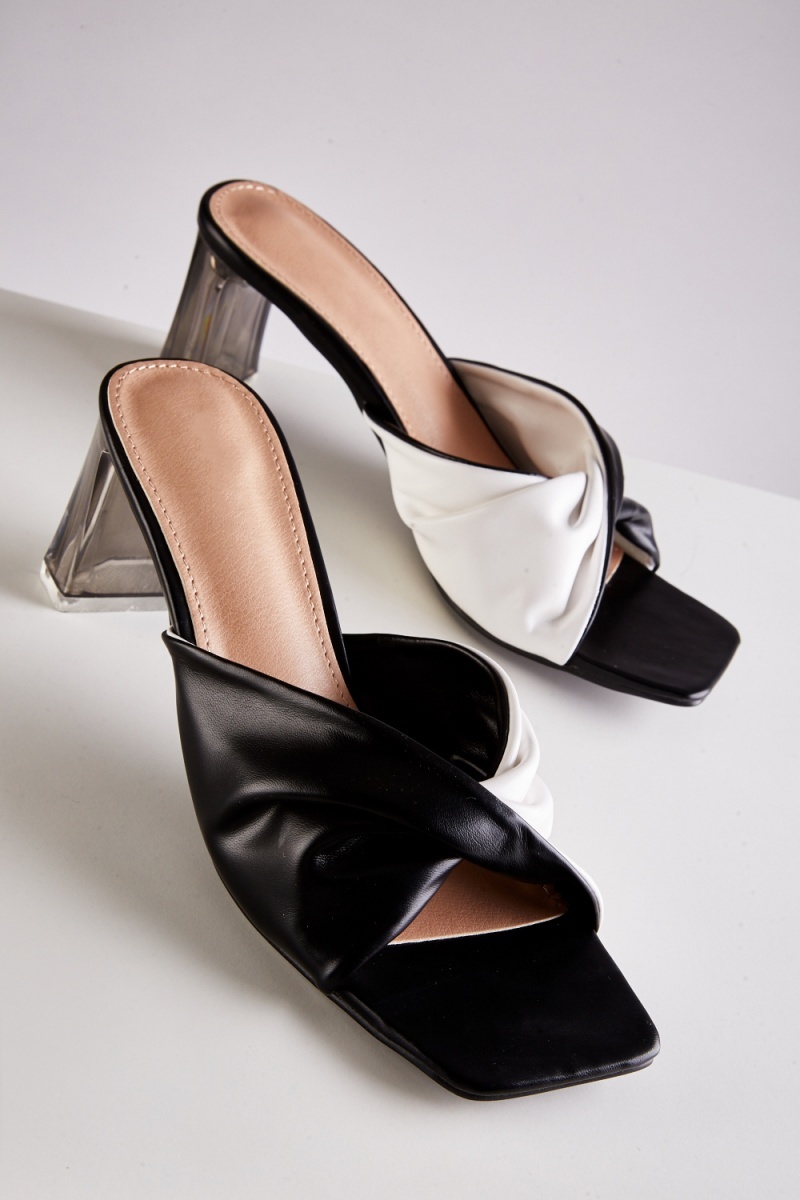 Two tone sale block heel