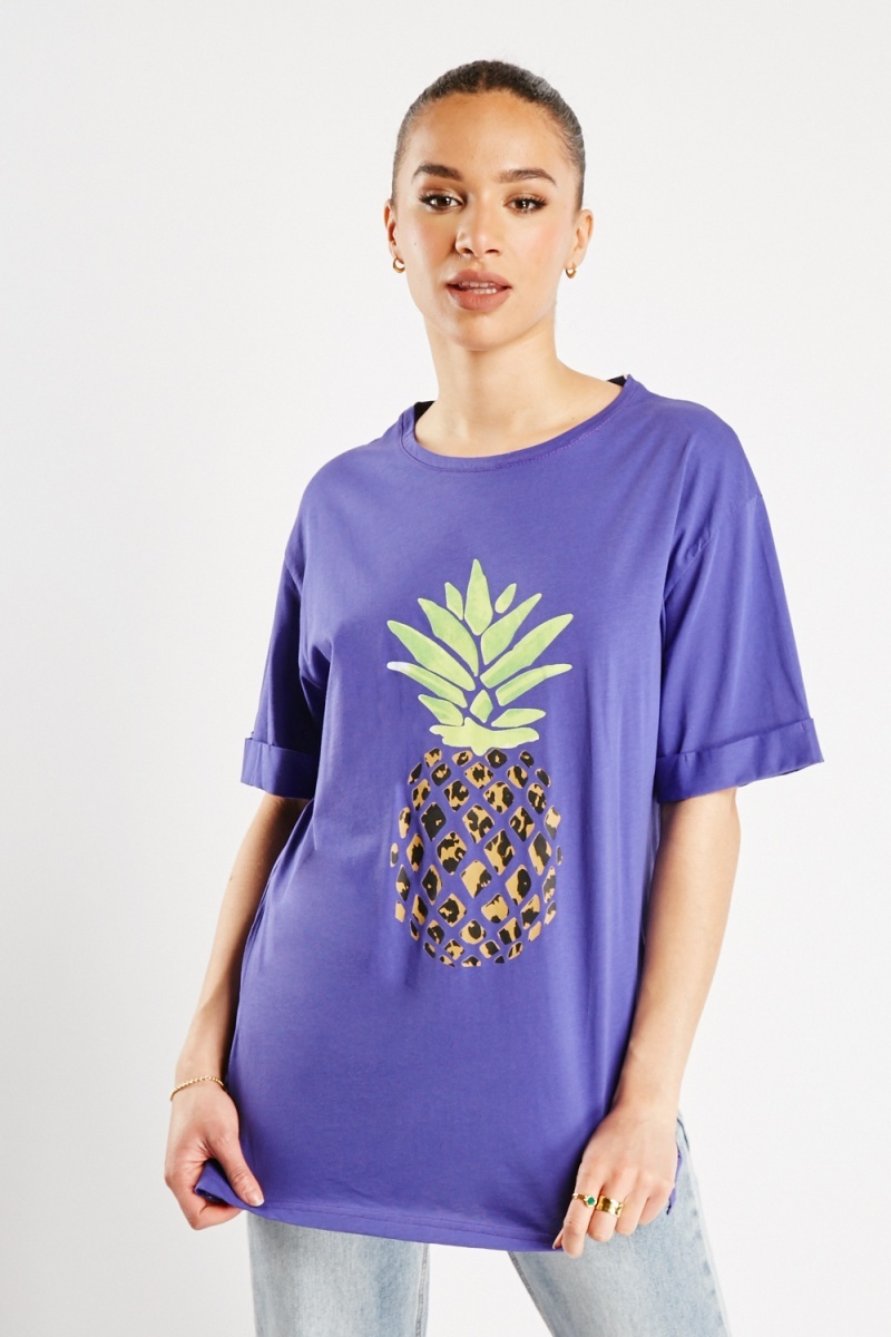 Pineapple print t clearance shirt