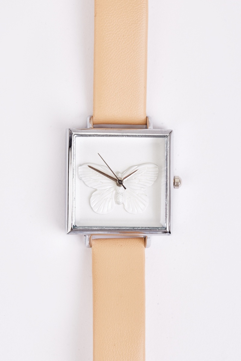 Silver butterfly clearance watch