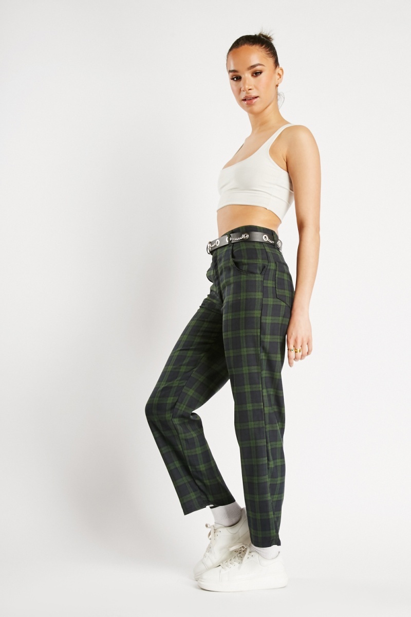 Check Me Out High Waist Tartan Trousers by Banned Alternative – Banned  Alternative Europe