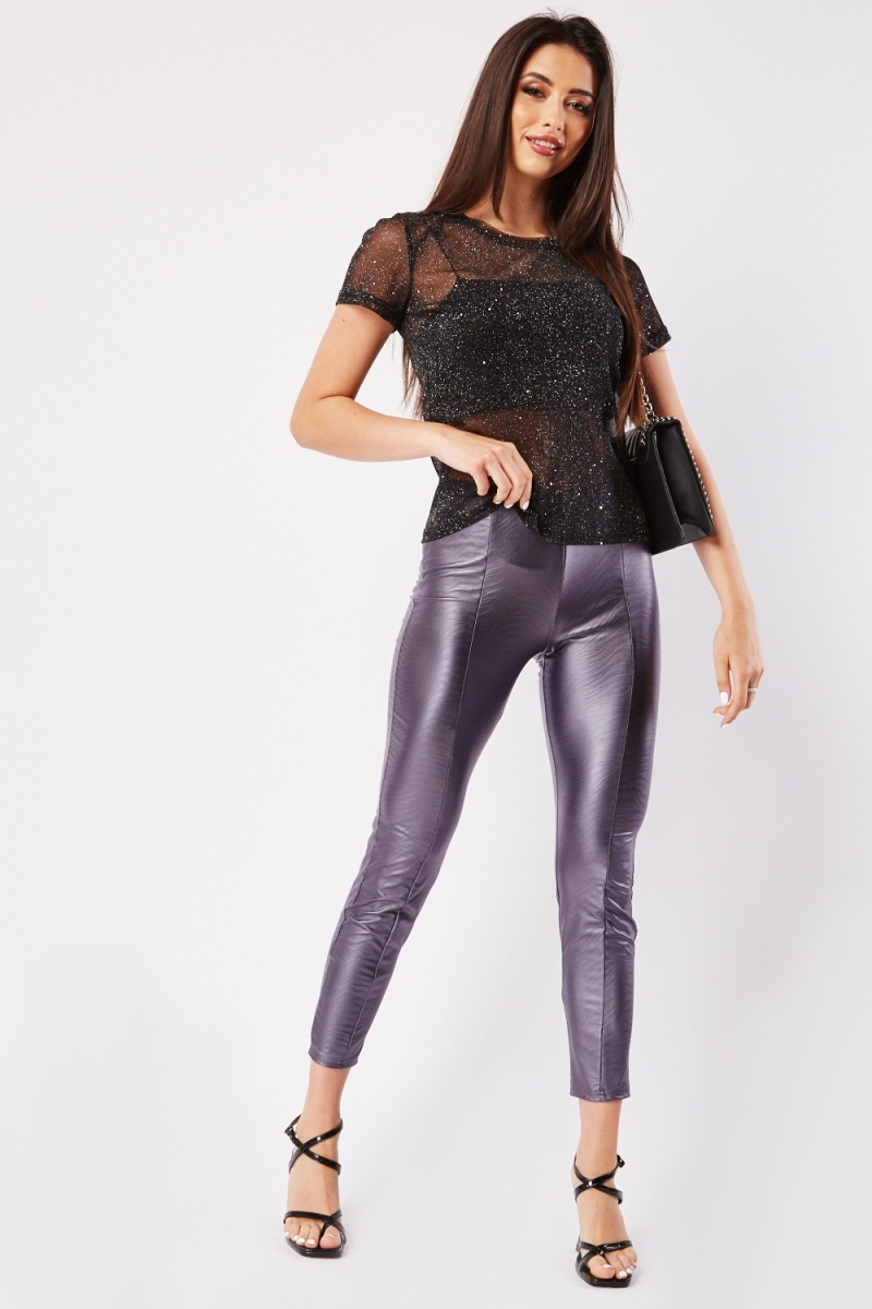 Route 66 soft faux leather leggings - animal print *No returns on sale  Items* - LJ's Ladies Boutique