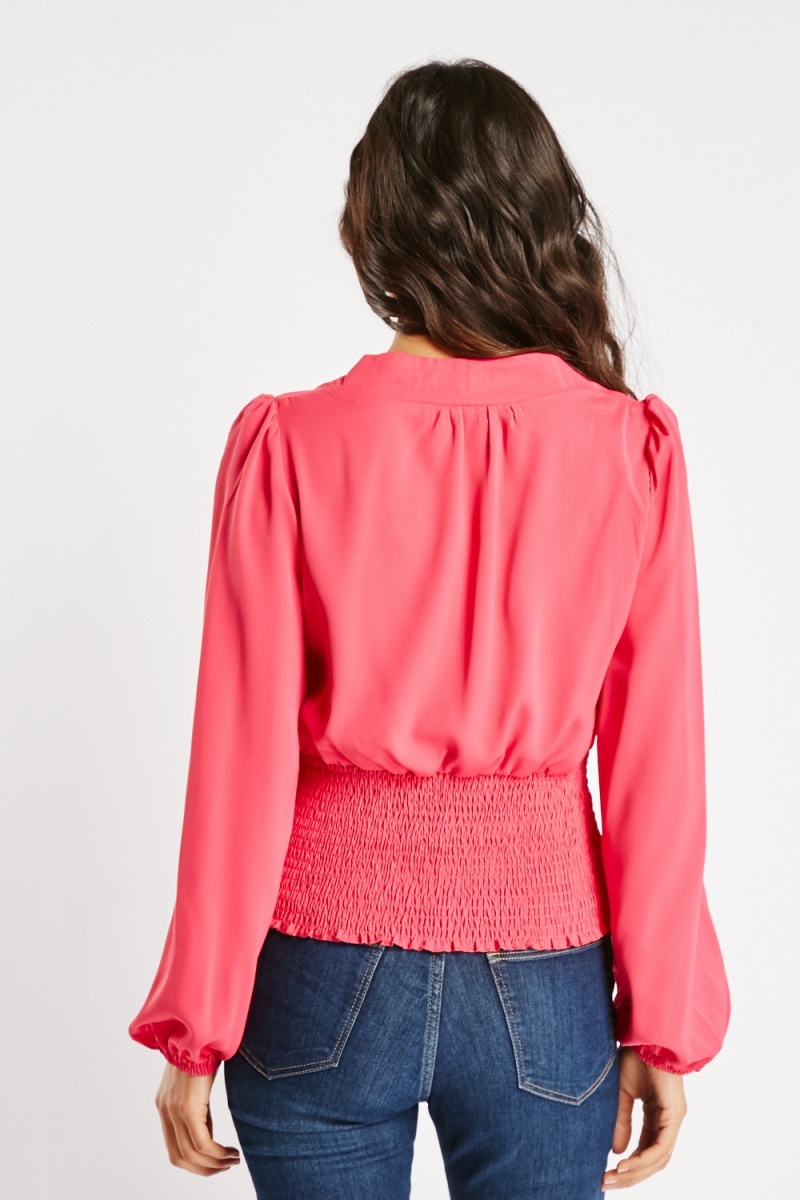 square neck long sleeve blouse