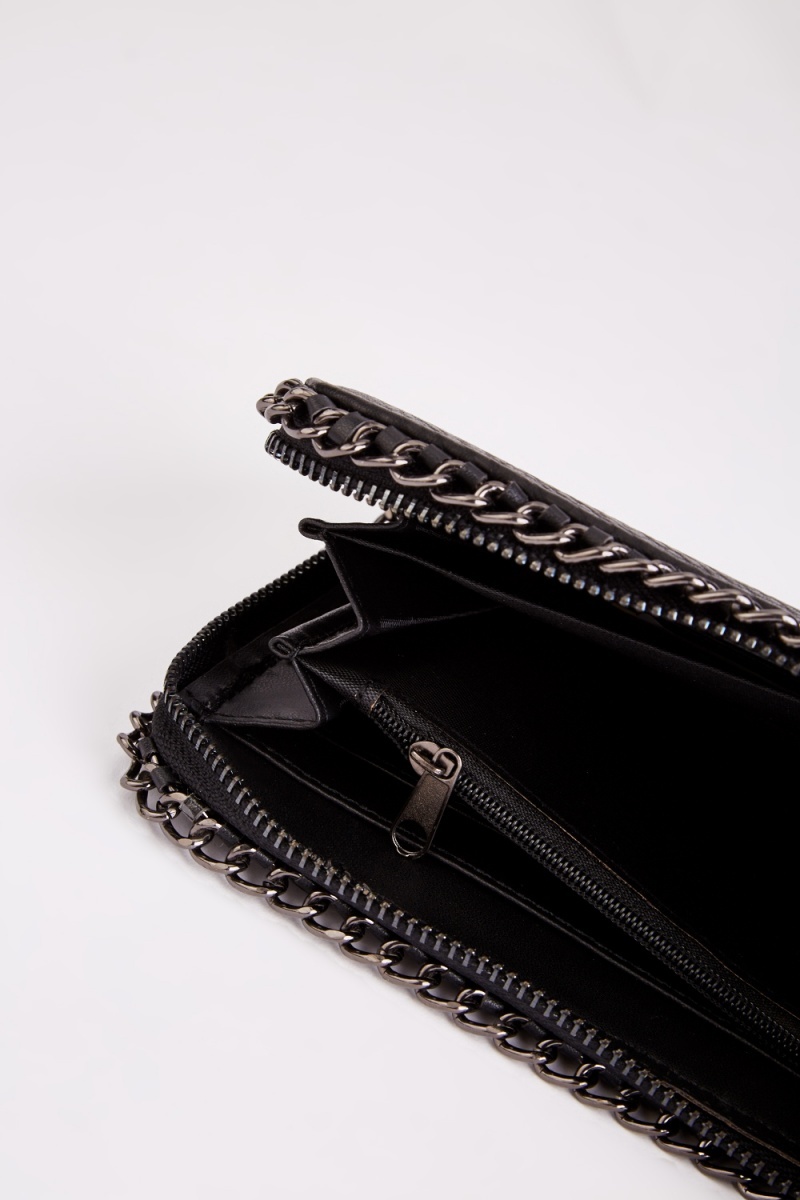 JIMMY CHOO Black Patent Leather Star Studded Clutch