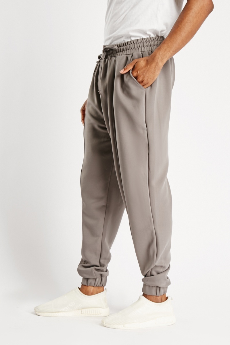 Piping Panel Jogging Bottoms - Dark Grey - Just $7