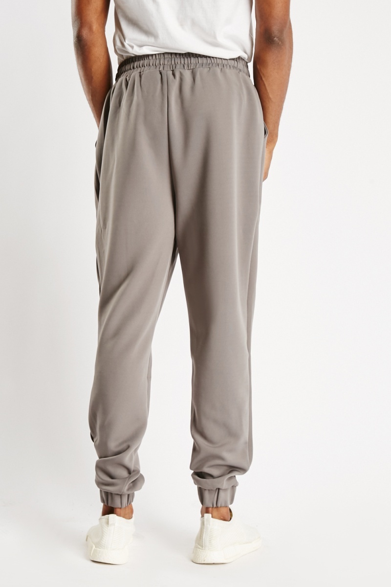 Piping Panel Jogging Bottoms - Dark Grey - Just $7