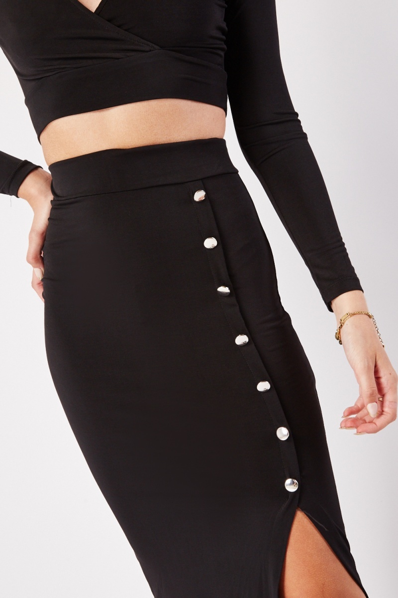 Crop top and clearance midi skirt set