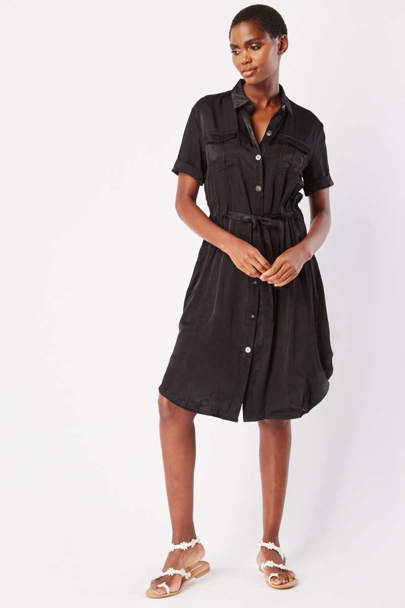 Utility shop dress black