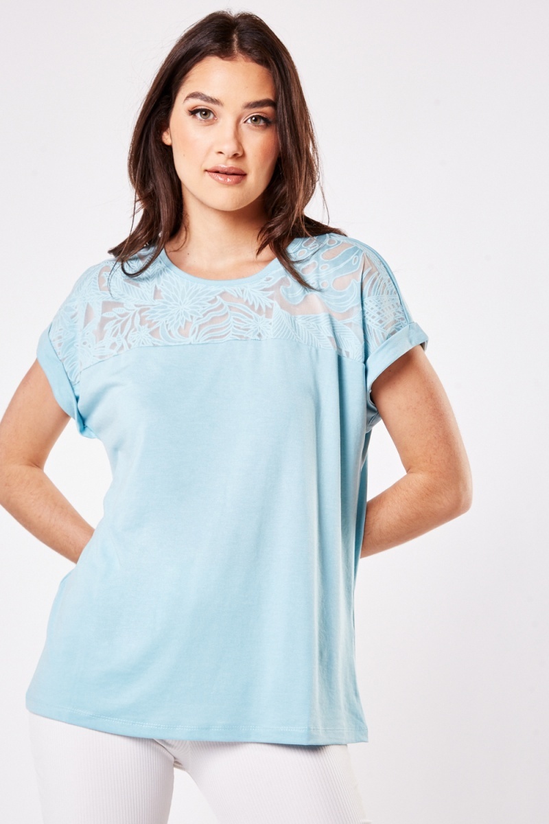 Mesh insert T-shirt