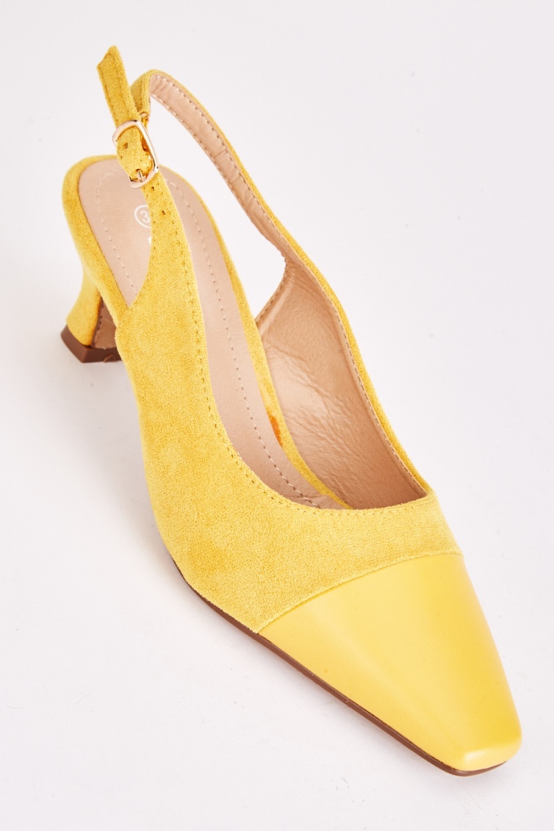 Pointed Slingback Kitten Heel With Mesh Bow - Chartreuse