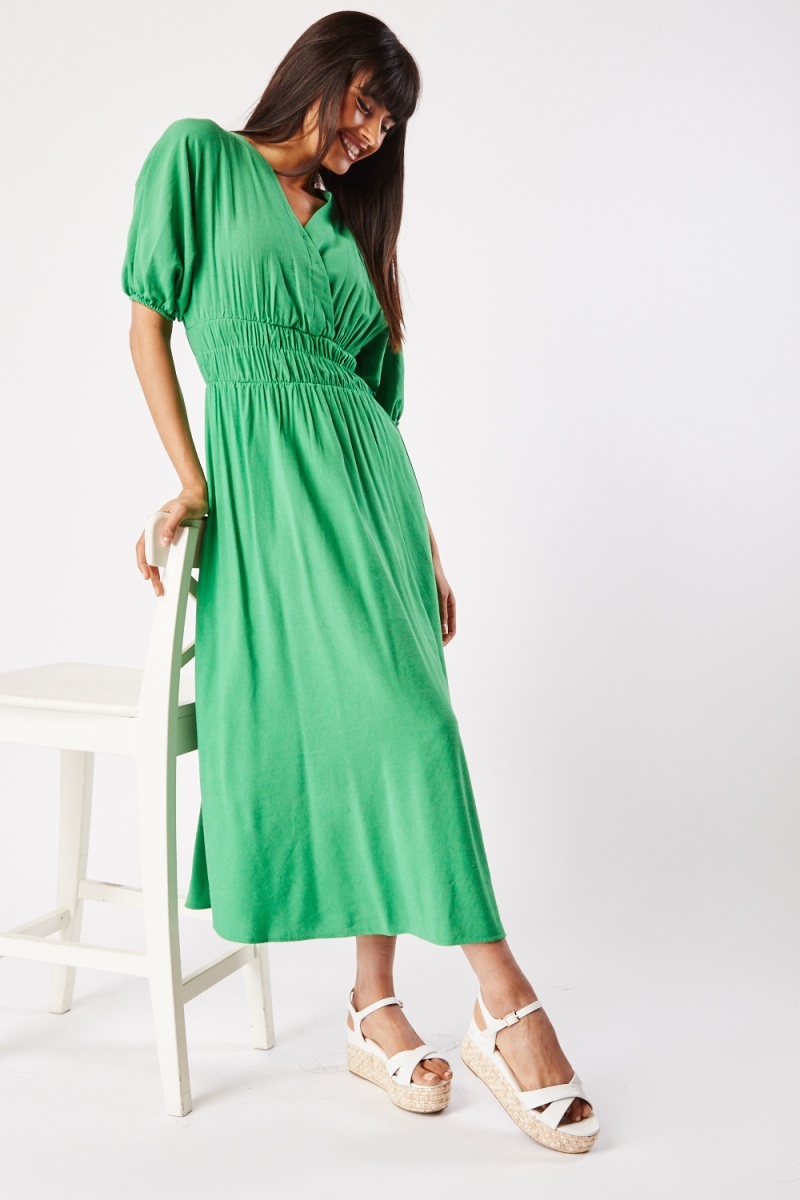 Batwing Sleeve Wrap Dress - 3 Colours - Just $7