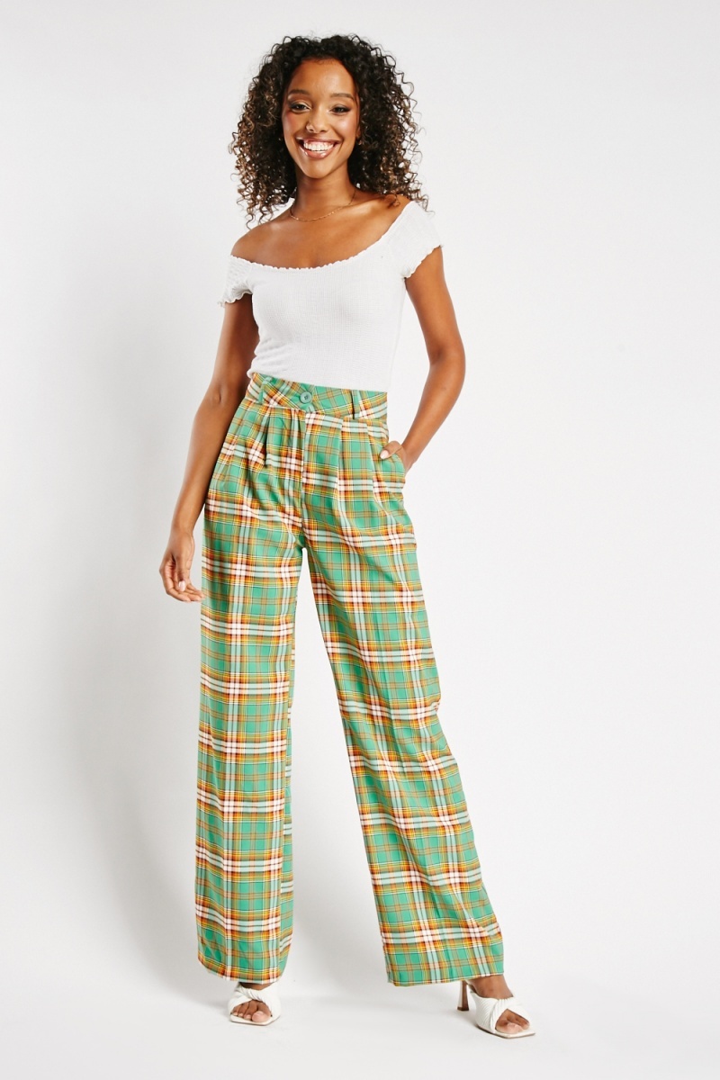 Buy Milumia Womens High Waist Cropped Plaid Tartan Print Carrot Pants  Fashion Party Trousers with Pocket Brown at Amazonin
