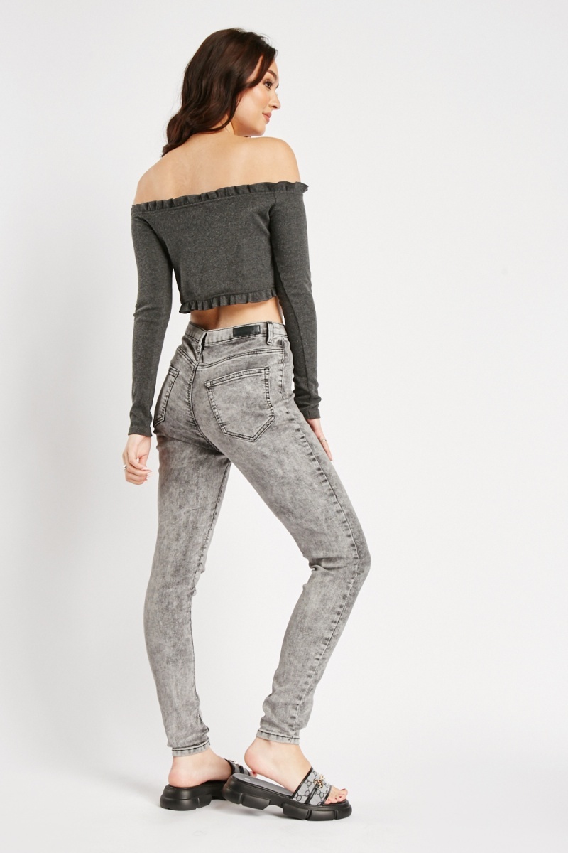 JDY by ONLY Grey High Rise Super Skinny Jeggings