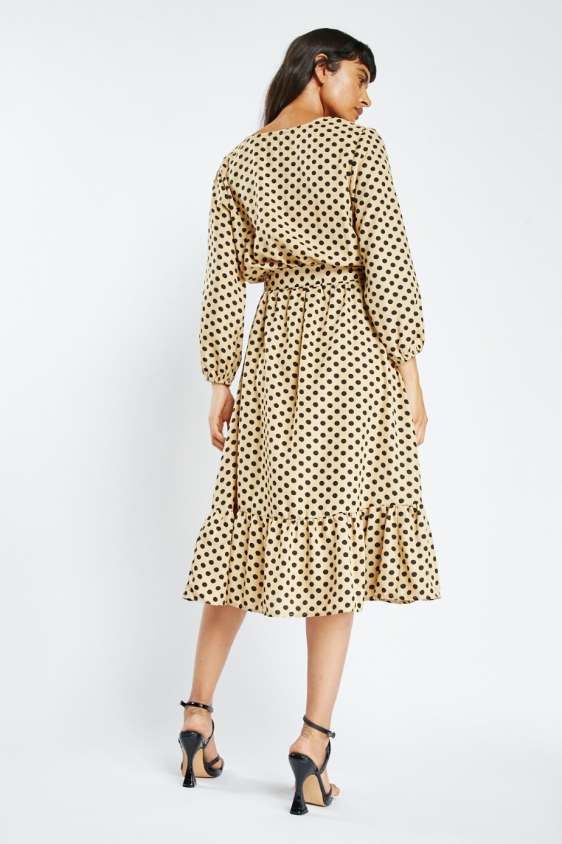 mango wrap polka dot dress