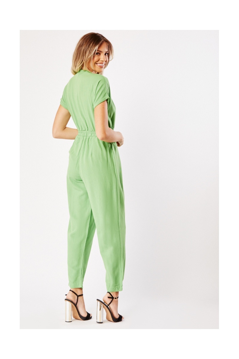 V neck short outlet sleeve jumpsuit