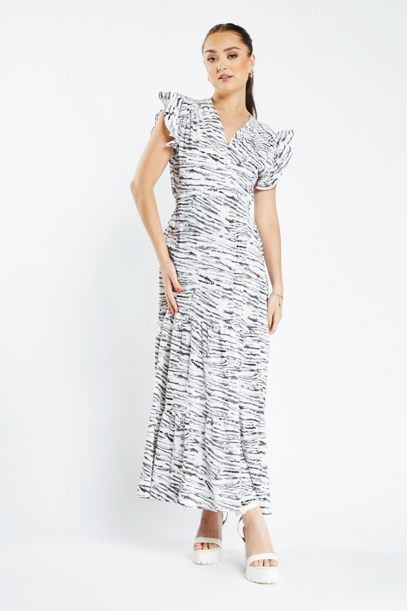 Striped wrap hotsell maxi dress