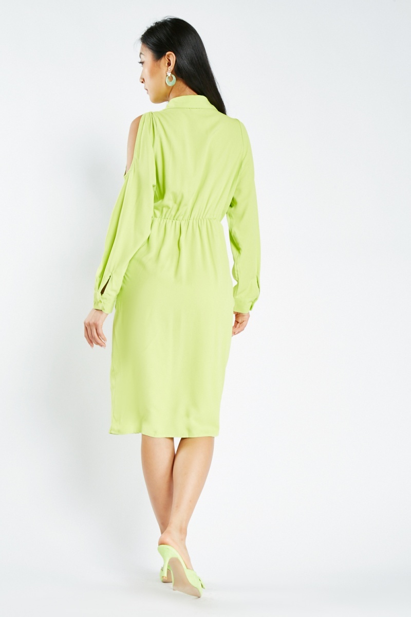 Cold shoulder best sale wrap midi dress