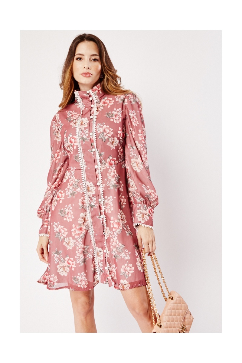 Mauve hotsell floral dress