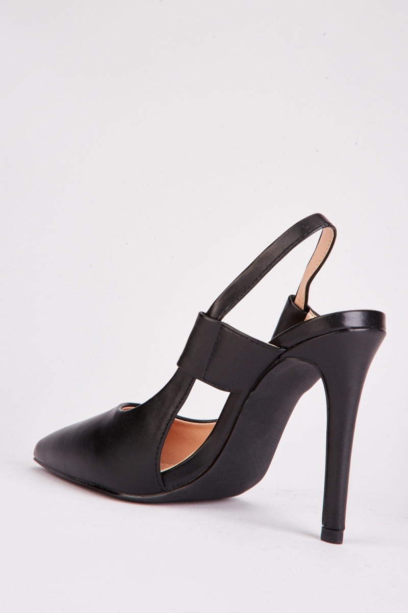 Black cut clearance out court heels