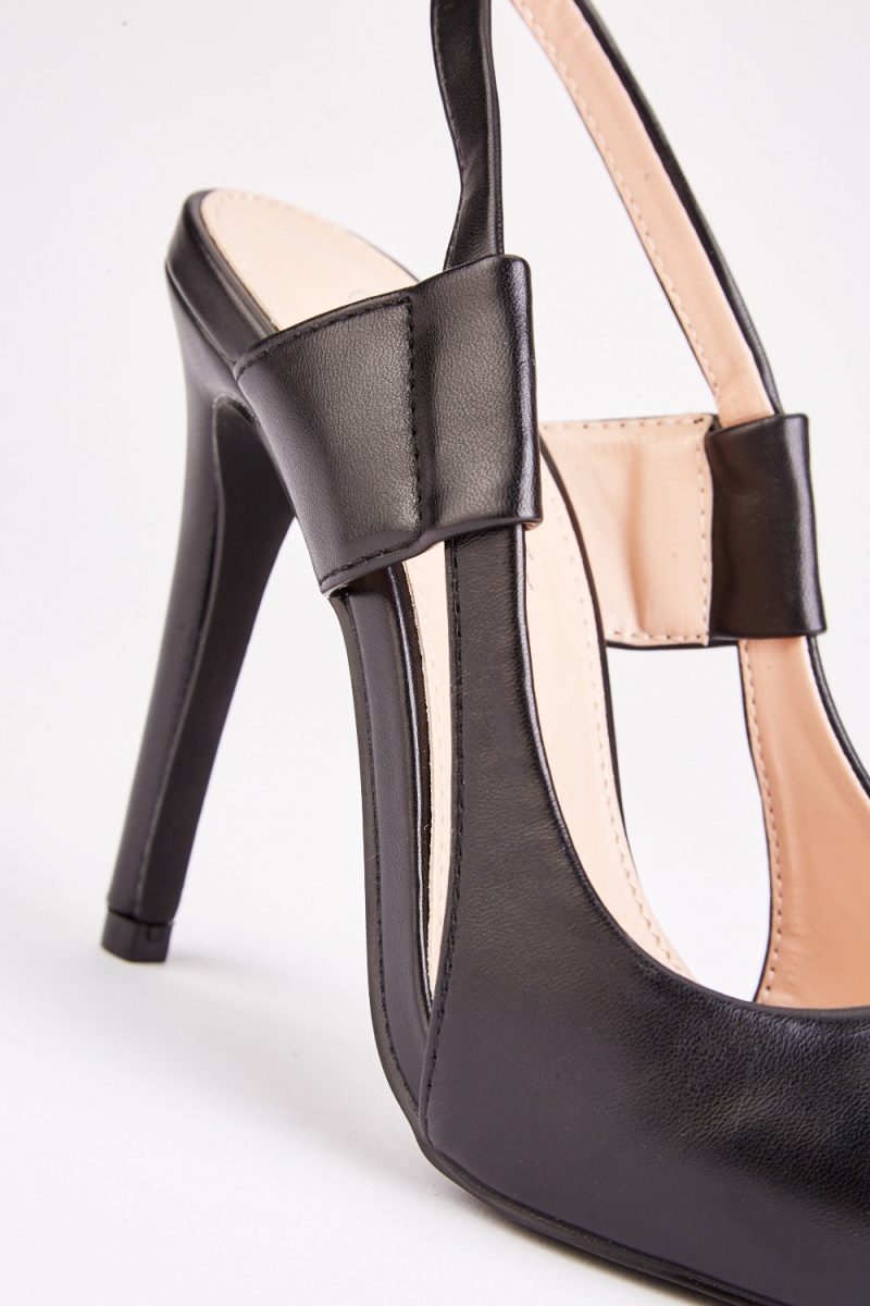 Ankle Strap Heels with Cutout